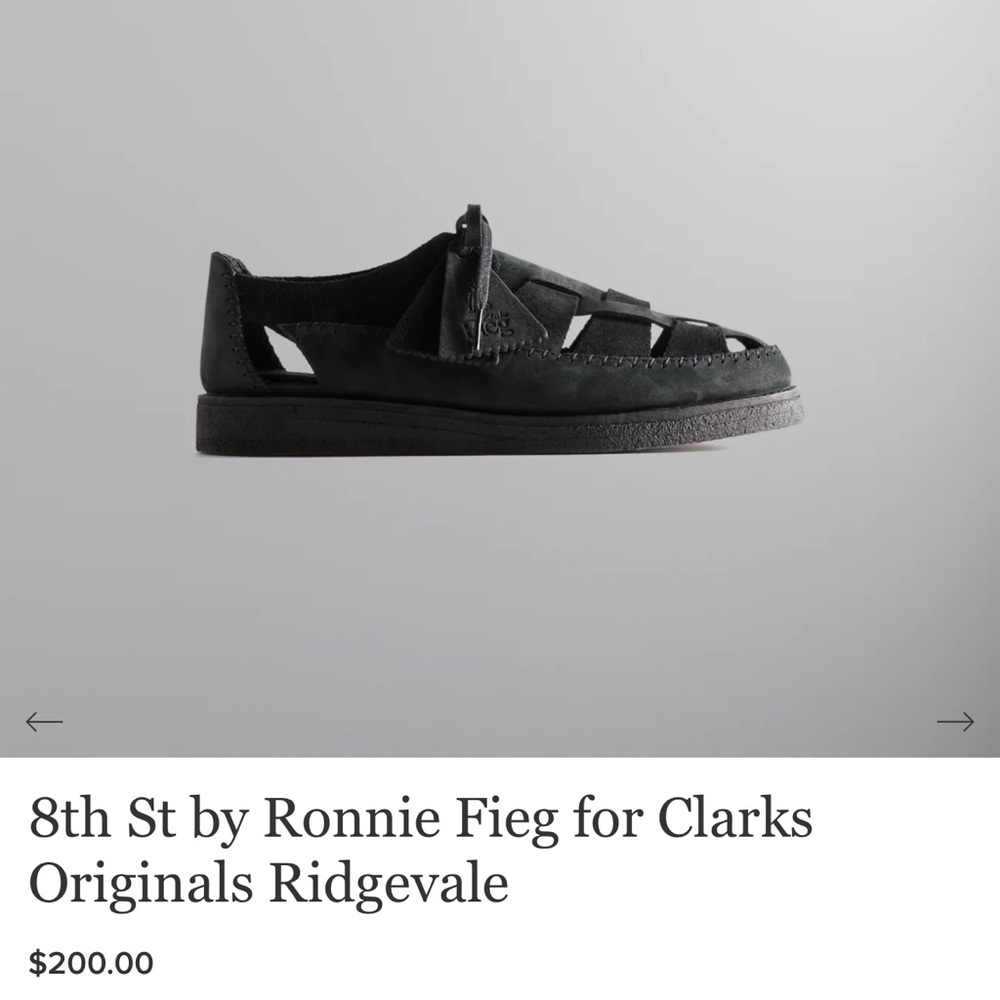 8th St by Ronnie Fieg for Clarks Originals Ridgevale men’s size 7 in black